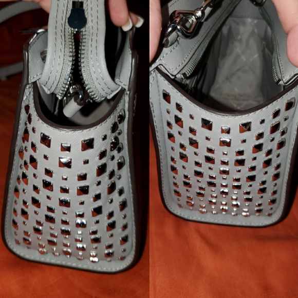 Michael Kors Grey Studded Crossbody - Picture 6 of 7